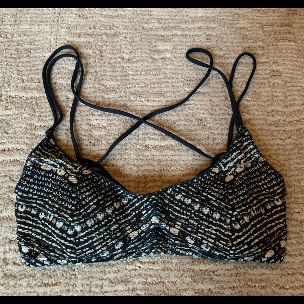 Strappy Small Blue and Black Swimsuit